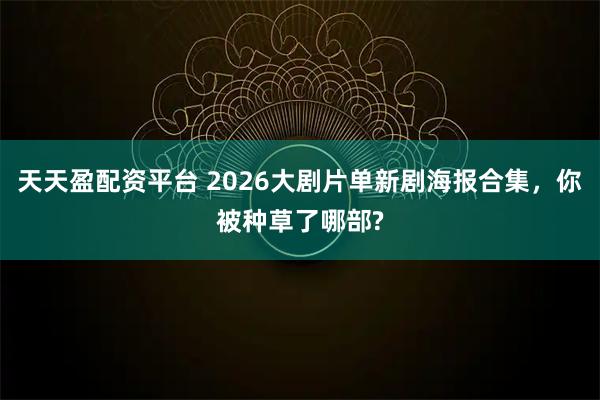 天天盈配资平台 2026大剧片单新剧海报合集，你被种草了哪部?