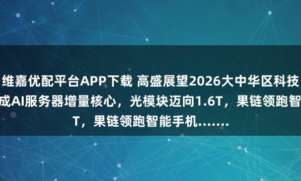 维嘉优配平台APP下载 高盛展望2026大中华区科技趋势：ASIC成AI服务器增量核心，光模块迈向1.6T，果链领跑智能手机.......