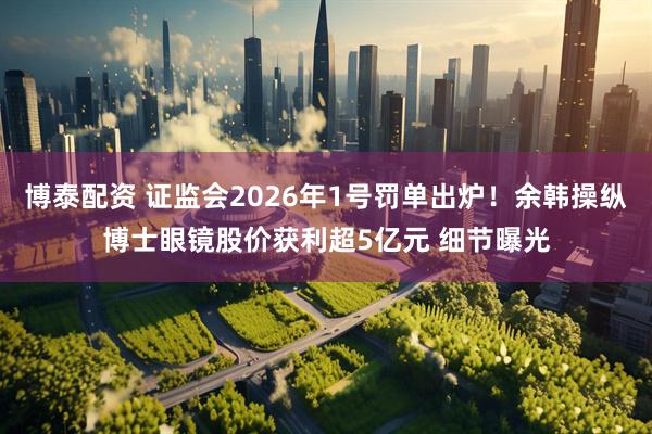 博泰配资 证监会2026年1号罚单出炉！余韩操纵博士眼镜股价获利超5亿元 细节曝光