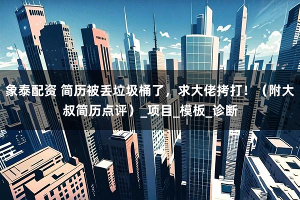 象泰配资 简历被丢垃圾桶了，求大佬拷打！（附大叔简历点评）_项目_模板_诊断